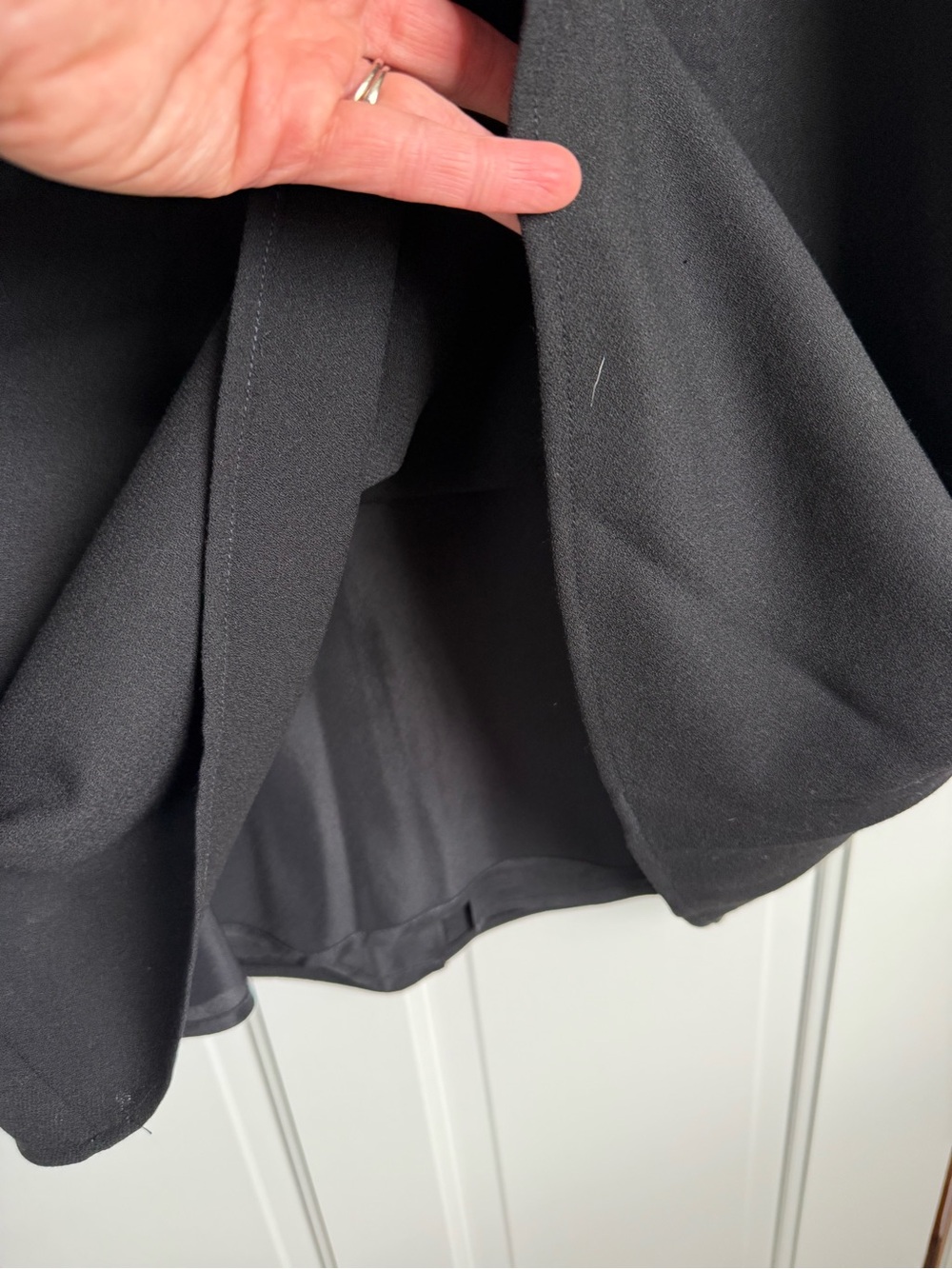 Lauren Ralph Lauren Black Wool Blend A-Line Midi Skirt Size 16 - Picture 3 of 7